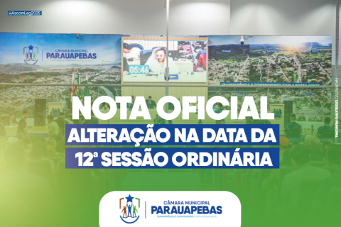 SESSÃO ORDINÁRIA É ANTECIPADA PARA SEGUNDA-FEIRA 5 DE MAIO